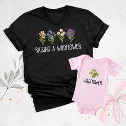 mama mini shirt, raising a wildflower shirt, mommy and me shirt, mothers day gift, wildflower baby shirt, matching new m