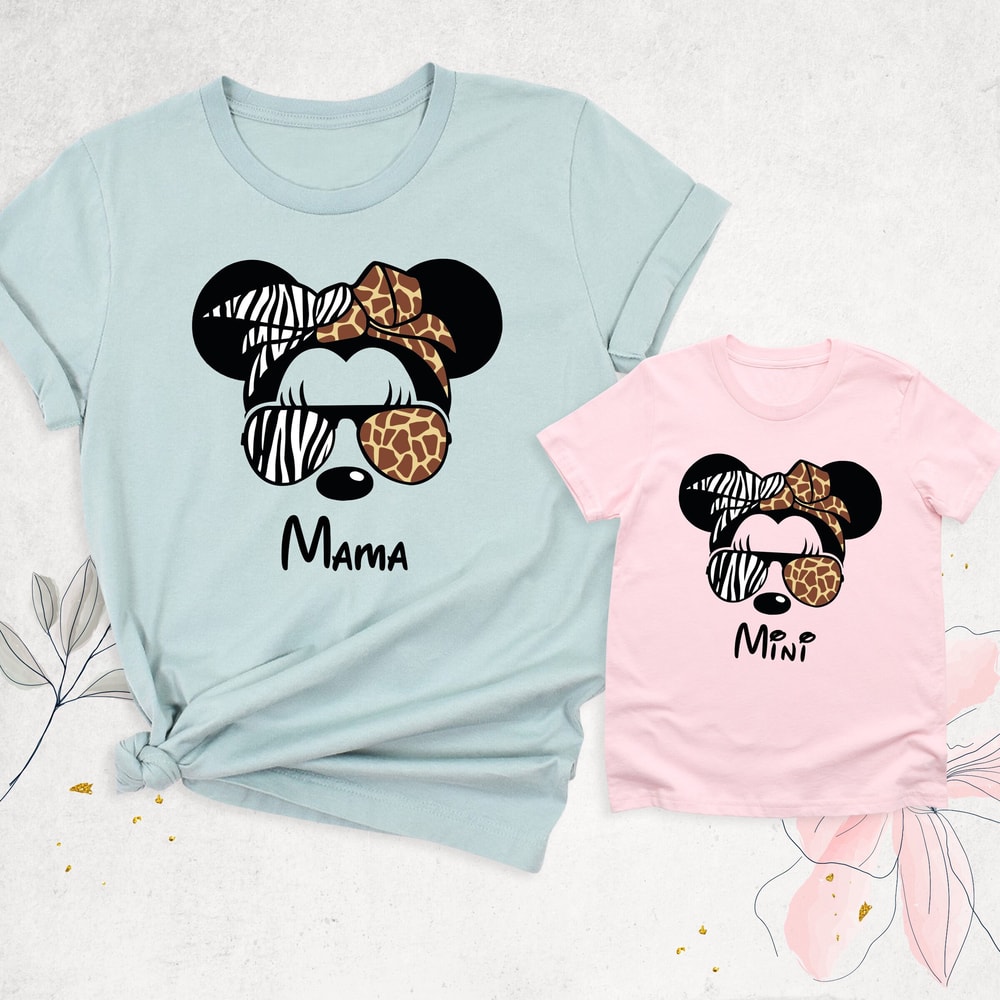 Minnie Mama Shirt, Mommy And Me Outfit, Disney Matching Shirt, Leopard Mommy Shirt, Mom Daughter Shirt, Mama Mini Shirt, Custom Disney Shirt.jpg