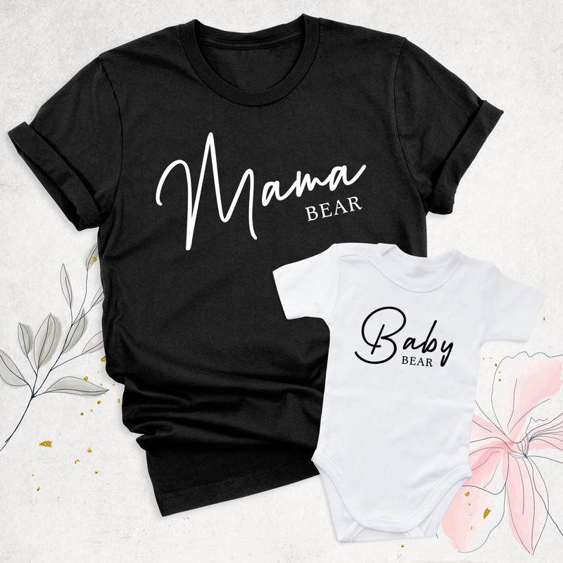 Mommy and Me Outfit, Matching Mama and Baby Bear Shirts, Mothers Day Shirt, Mom and Daughter Shirt, Mama Bear Tee, New Mom Shirt, Bear Shirt.jpg