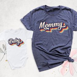 mommy baby shirts, retro mama shirt, mommy and me outfits, mothers day shirt, baby shower gift, mama and mini shirt, new
