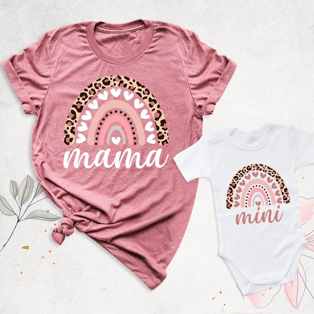 rainbow mama mini shirt, mom and baby outfit, mommy and me, mom matching shirt, mother day gifts, new baby gift, baby shower gift, Mom gifts.jpg