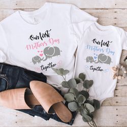 our first mothers day together shirt, mom baby elephant matching shirts, elephant first mothers day shirt, mommy and me