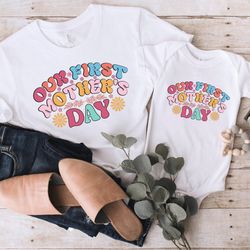 our mothers day shirt, first mothers day matching t-shirt, first mothers day gift tee, mommy and me matching shirts, mom