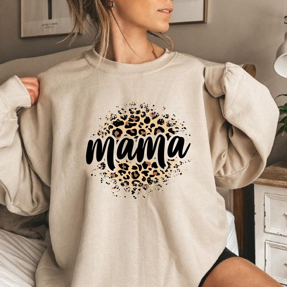 Mama Sweatshirt, Mom Leopard Sweatshirt, Mothers Day Sweatshirt, Mother Sweatshirt, Mom Sweatshirt, Gift for Mom, Mothers Day Gift, New Mom.jpg