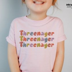 3rd birthday shirt, threenager shirt, boy, groovy, toddler shirt, threenager