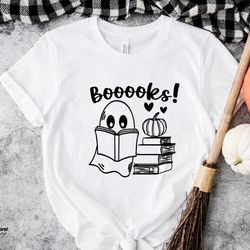 booooks shirt, ghost boooks halloween t-shirt, teacher shirt, halloween reading shirt, librarian shirt, bookworm gift, h