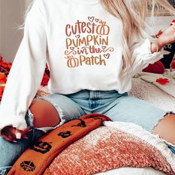 cutest pumpkin, in the patch, coolest pumpkin, pumpkin patch tee, pumpkin patch, halloween shirt, halloween sweatshirt,