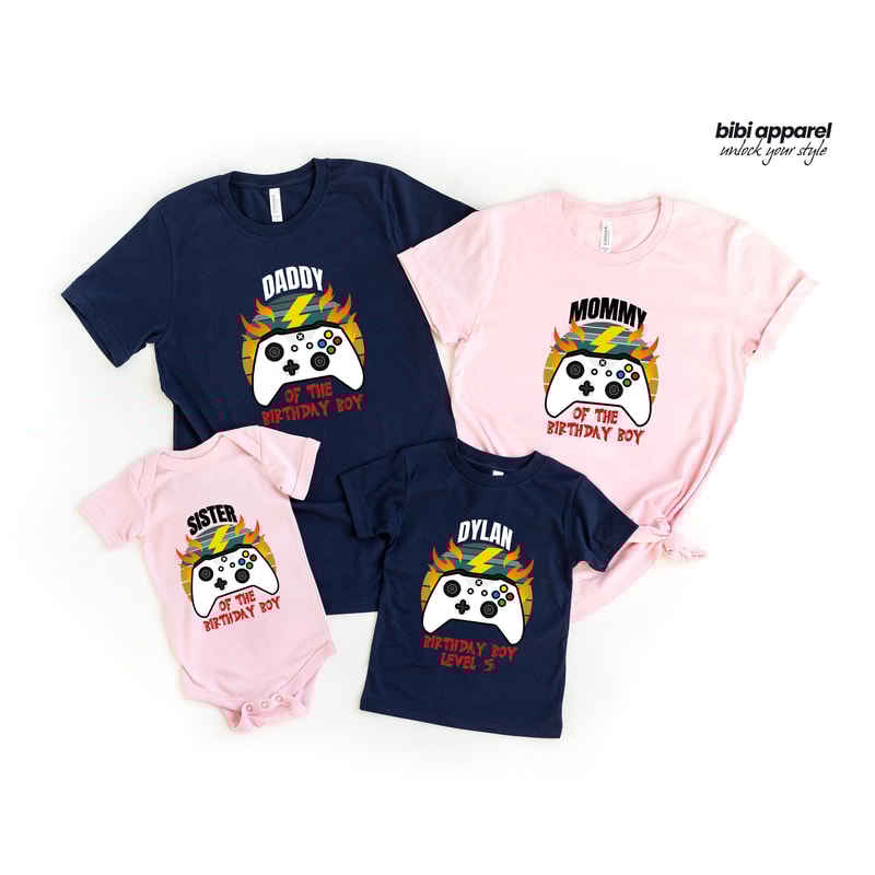 Gamer Birthday Boy Shirt, Family Birthday Shirt, Gaming Boy, Personalized Gamer Shirt, Video Game Birthday Shirt, Gamer Birthday Level Up.jpg