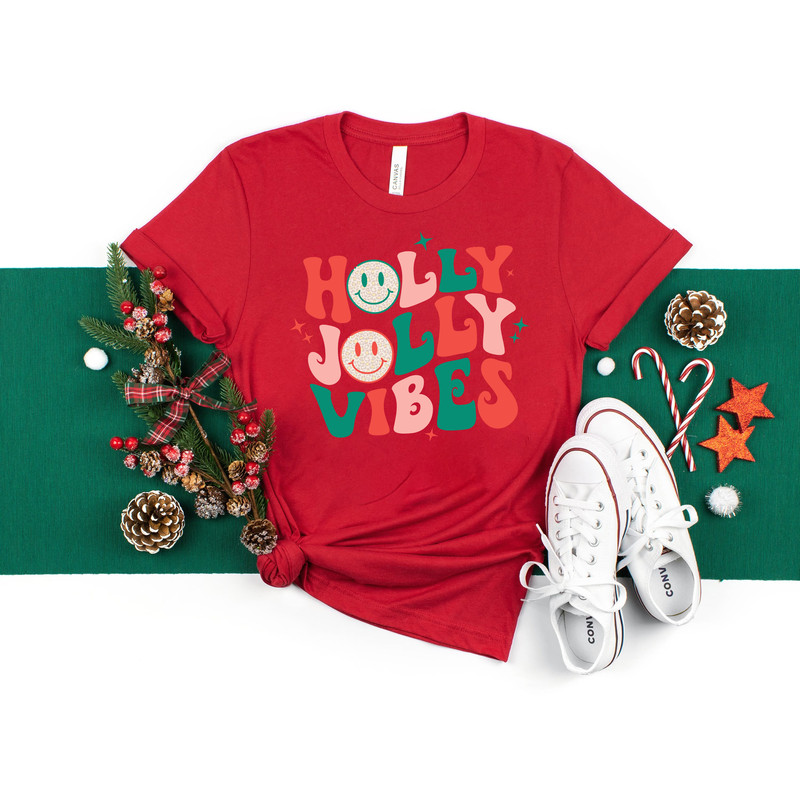 holly jolly vibes, snowman shirt, boho christmas tee, christmas shirt, christmas squad, Xmas Holiday Shirt, Christmas Light Tee,.jpg