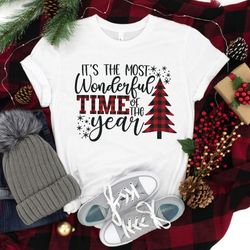 most wonderful time, family christmas, classy christmas, christmas squad, buffalo plaid shirt, christmas sweatshirt, wo