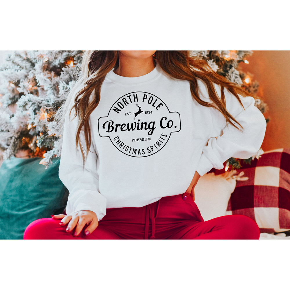 North Pole sweater, Winter Sweatshirt, Cute Christmas Shirt, Brewing Co, Christmas Squad, Most Wonderful Time, Holiday Spirit Tees,.jpg