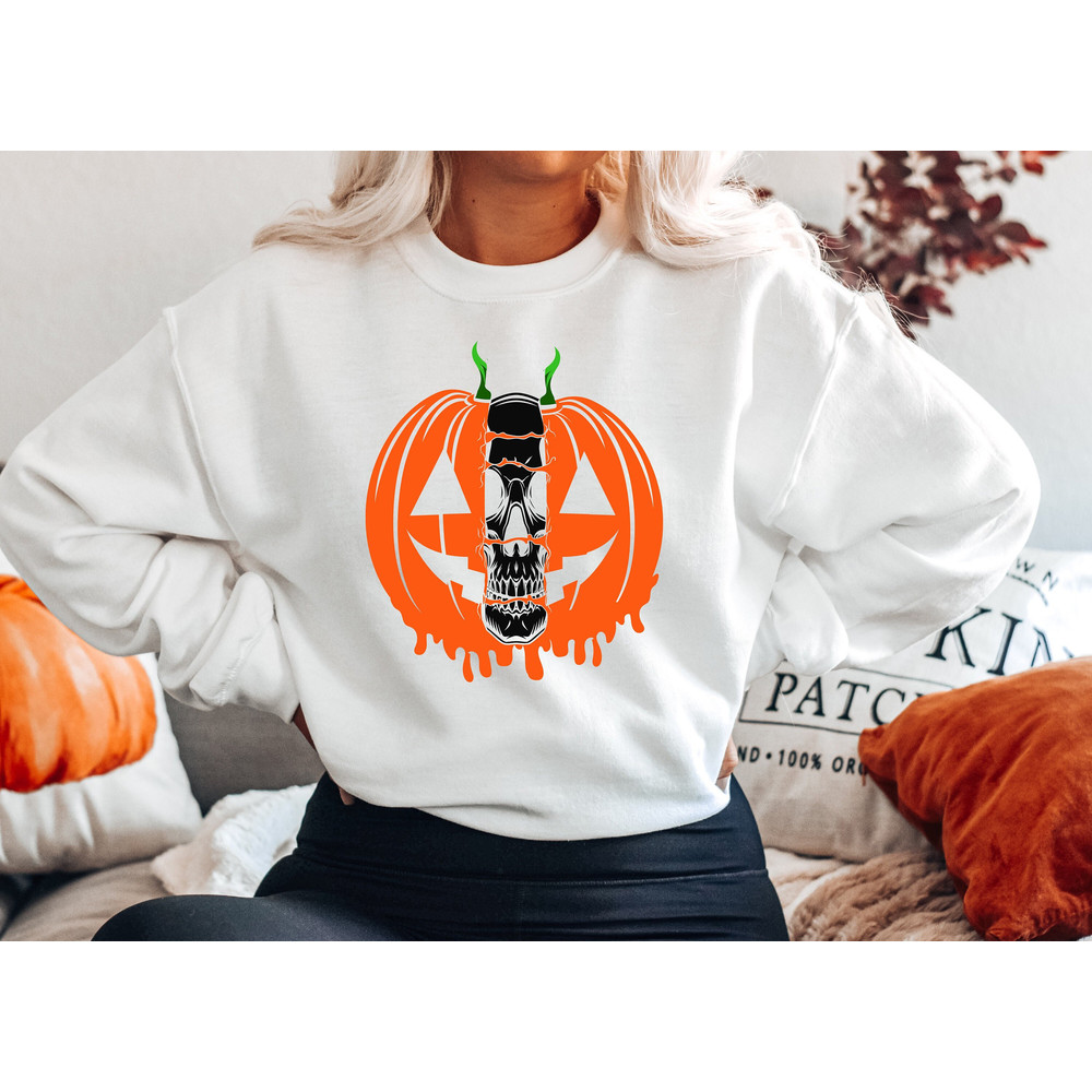 Skull halloween pumpkin, Floral Pumpkin Shirt, Pumpkin craving tee , Pumpkin Spice Shirt, Halloween Shirt, Fall Shirt, halloween party tee,.jpg