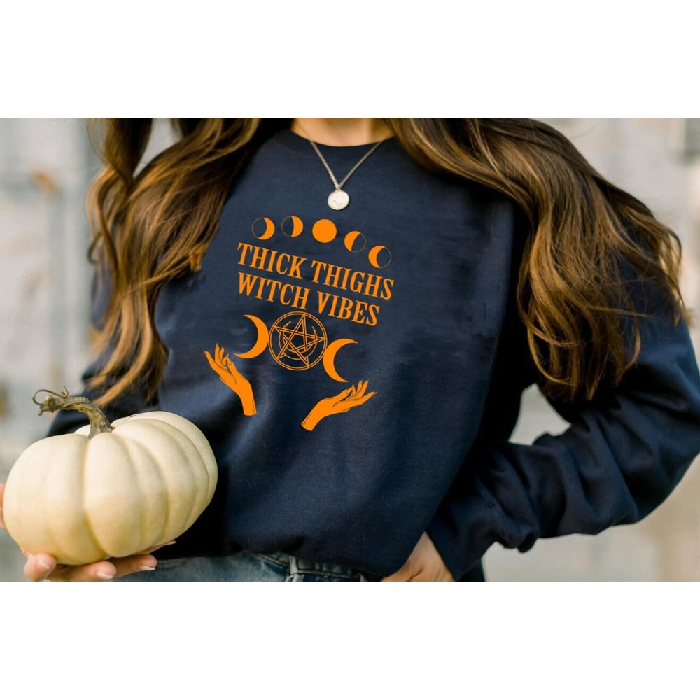 Thick Thighs Shirt, Witch Vibes Shirt, halloween shirt, Halloween Vibes, Spooky Vibes Shirt, Witch Sweatshirt, Witch Vibes Tee,.jpg