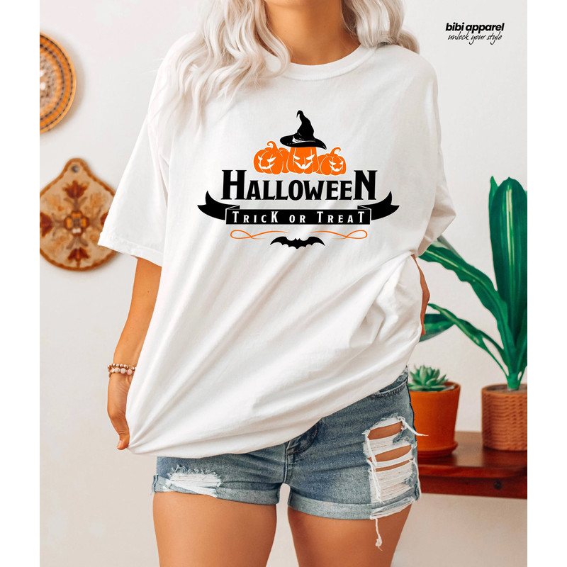Trick or Treat, Trick or Treat Shirt, Funny Halloween T-Shirt, Toddler Halloween Shirt, Halloween Shirt Kids, Girls Halloween Shirt 1.jpg