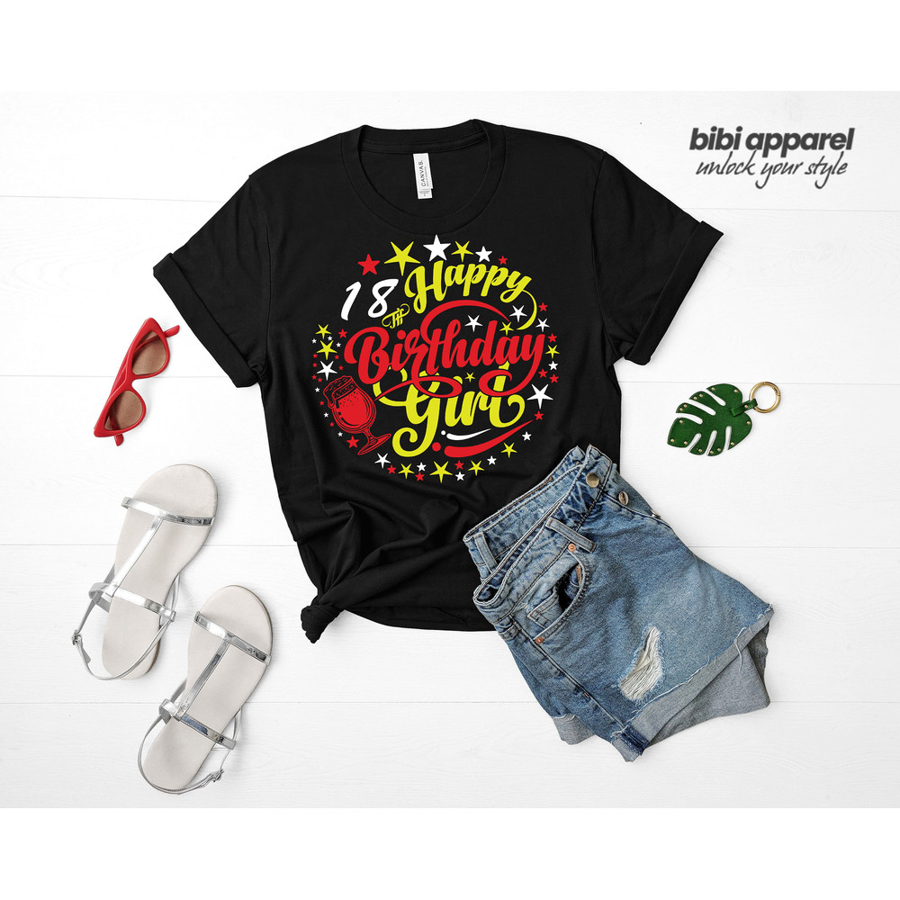 18th Birthday Shirts, Sweet 18 Birthday, 18th Birthday Girl, Eighteen Birthday Shirts, 18th age shirt, Customizable.jpg