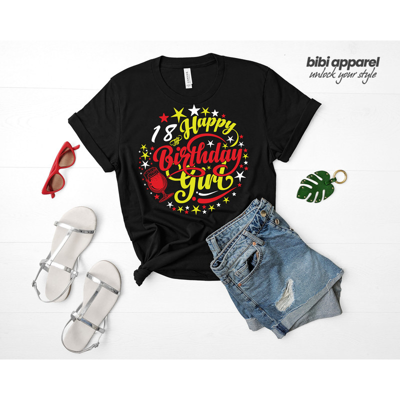 18th Birthday Shirts, Sweet 18 Birthday, 18th Birthday Girl, Eighteen Birthday Shirts, 18th age shirt, Customizable.jpg