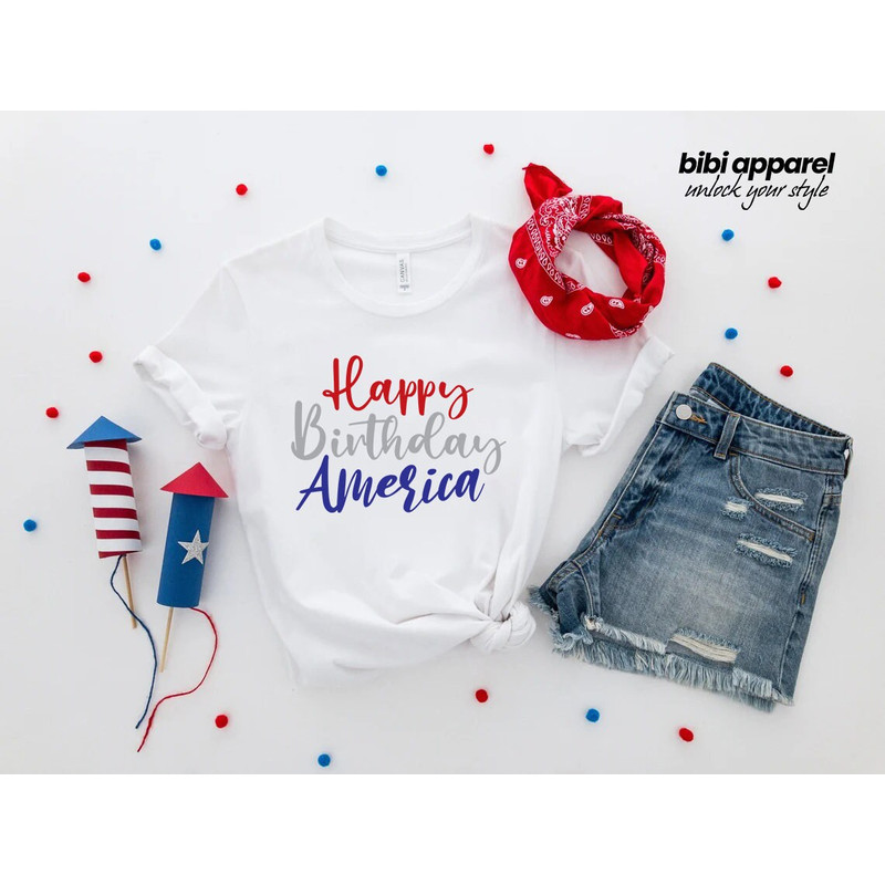 4th of July Happy Birthday America Tee Shirt, Independence Day Shirts, Patriotic Shirt, Liberty Tee, Freedom Shirts, Fourth Of July Shirt.jpg