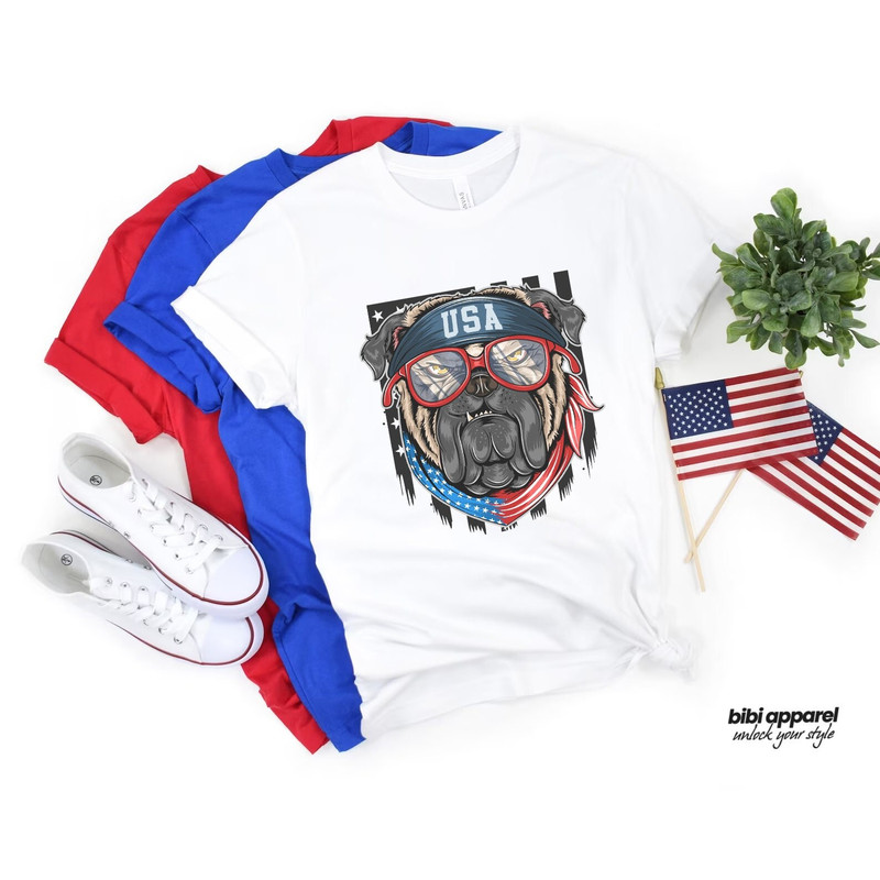 American Bulldog 4th of July T-Shirt, Independence Day Shirt, Independence Day Unisex Tee, American Dog Shirt, USA Flag Tee, Patriotic Gift.jpg