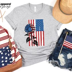 american flag distressed sunflower shirt ,flag sunflower, american flag sunflower, sunflower shirt with flag,