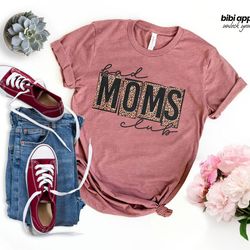 bad moms club bleached t-shirt leopard print bad moms club shirt bleached t-shirt leopard print tee distressed t-shi