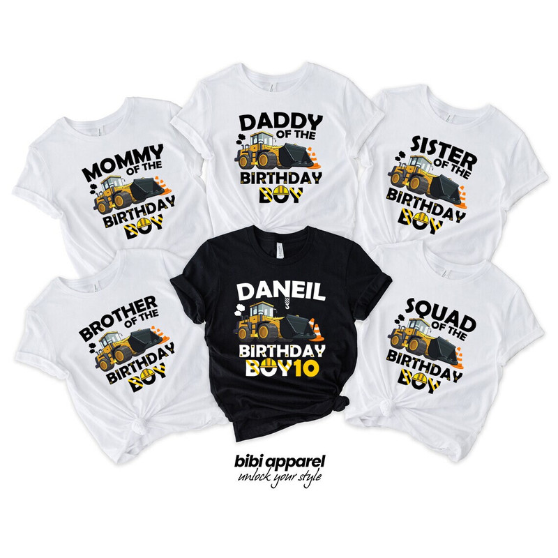 Family Construction Birthday Shirt, Construction Birthday Shirt, Personalized Construction Shirt, Birthday Boy Shirt, Yellow Truck Boy Shirt.jpg