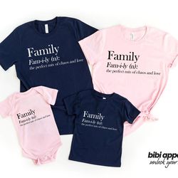 family the perfect mix of chaos and love shirt, cute family tshirt, funny family shirt, i love my family, family definit