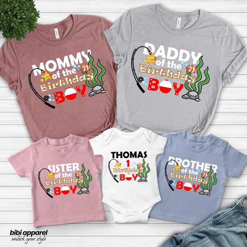 Fishing Family Shirts, Boy Birthday Shirt, Matching Family Birthday Fishing Shirts, Fishing Birthday Shirt, Personalized Family Fish Shirt.jpg