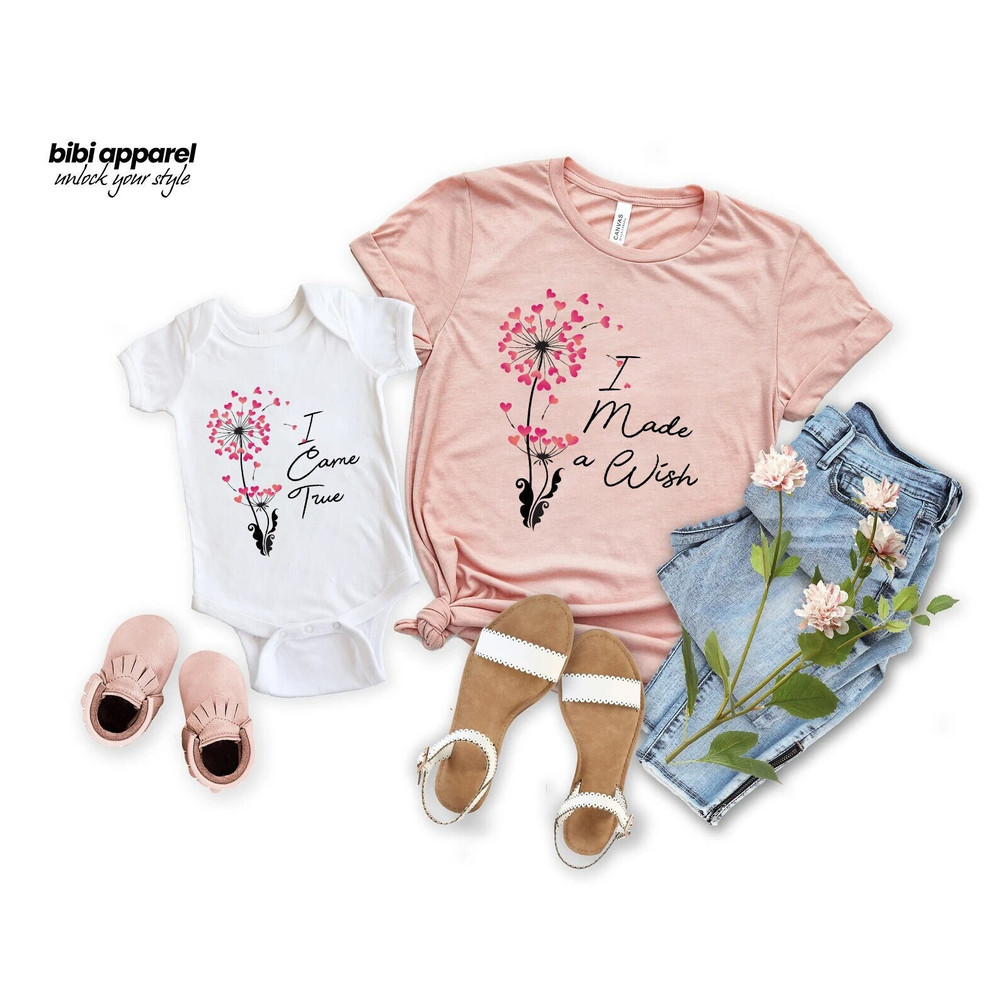 I Made A Wish and I Came True Mommy and Me Shirt Mommy and Me Mama and Mini Shirt Mommy and Me Outfit Matching Shirts.jpg