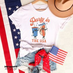 party in the usa shirt  retro, hippie, vibes, boho, groovy, patriotic shirt, fourth of july shirt, american shirts, july