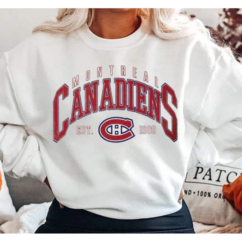 Montreal Est. 1909 Sweatshirt, Canadian Hockey Shirt, Vintage Montreal Canadiens Hoodie Canadiens shirt, NHL Sweatshirt, Hockey Fan Tee.jpg