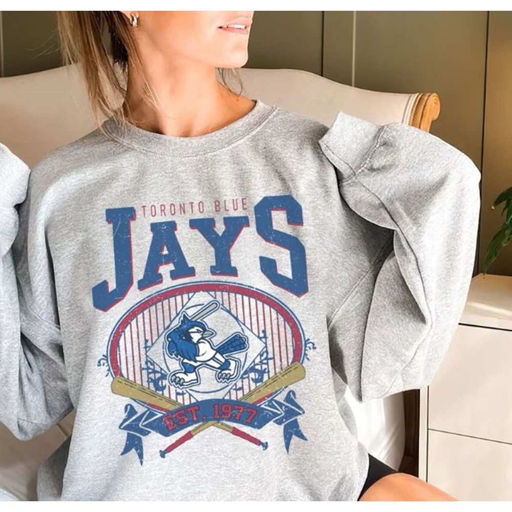 Toronto Blue Jay Baseball Sweatshirt, Vintage Toronto Baseball Shirt, Toronto EST 1977 Hooodie Gift for fan, Toronto Blue Jay Hoodie Shirt.jpg