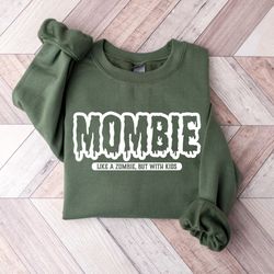 mombie like a zombie but with kids shirt, retro halloween mama shirt, halloween shirt, spooky mama shirt, mama spooky vi