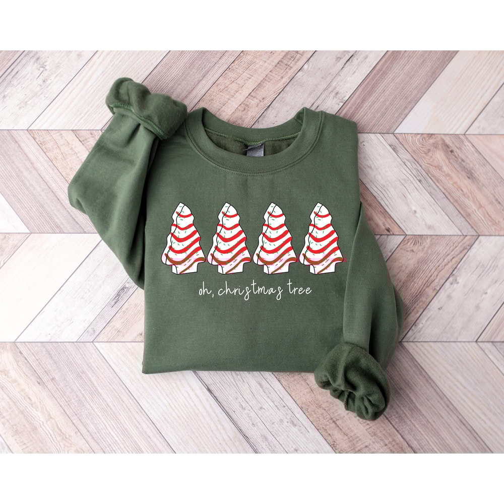 Oh Christmas Tree Sweatshirt, Christmas Cake Sweatshirt, Christmas Crewneck Sweater, Christmas Sweater Women, Funny Christmas Shirt Xmas Tee.jpg