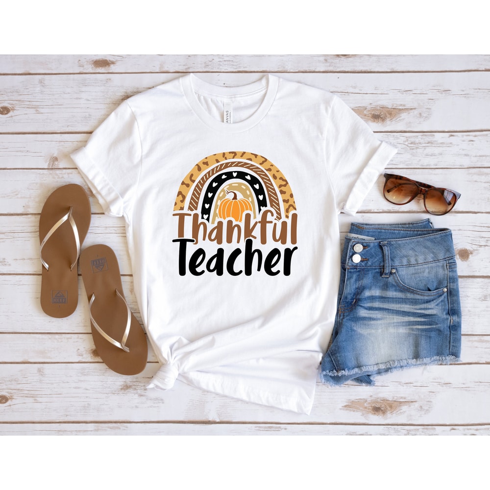 Thanksgiving Teacher Shirt,Thankful Rainbow Pumpkin Shirt,Thanksgiving Vacation Shirt,Family Thanksgiving Shirt,Thanksgiving Dinner Shirt.jpg