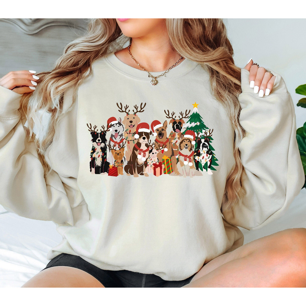 Christmas Golden Retriever Dogs Sweatshirt, Merry Christmas Dog Tee, Happy Christmas Dog Shirt, Animal Xmas Tee, Dog Mom Shirt, Xmas Dog Tee.jpg