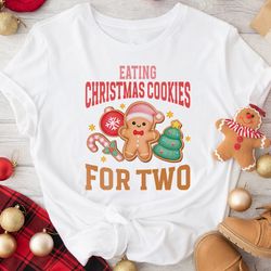 christmas maternity shirt,christmas pregnancy announcement shirt,eating christmas cookies for two,future mom christmas s