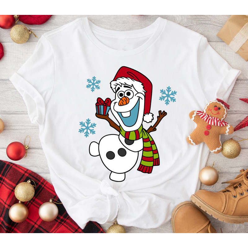 Disney Olaf Christmas Shirt, Frozen Olaf Christmas Shirt, Snowman Olaf Shirt, Disney Frozen Xmas Shirt, Santa Olaf Xmas Tee, Olaf Santa Tee.jpg