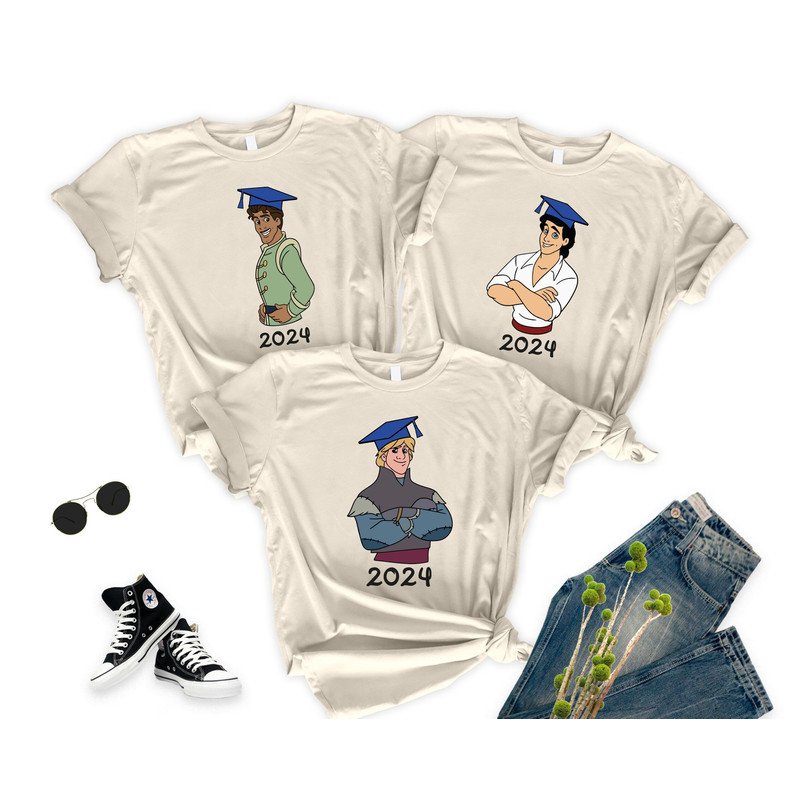 Disney Prince Graduate 2024 T-Shirt, Custom Disney Graduation T-Shirt, Class Of 2024 Shirt, Prince Graduate Shirt, Senior Class Shirt.jpg