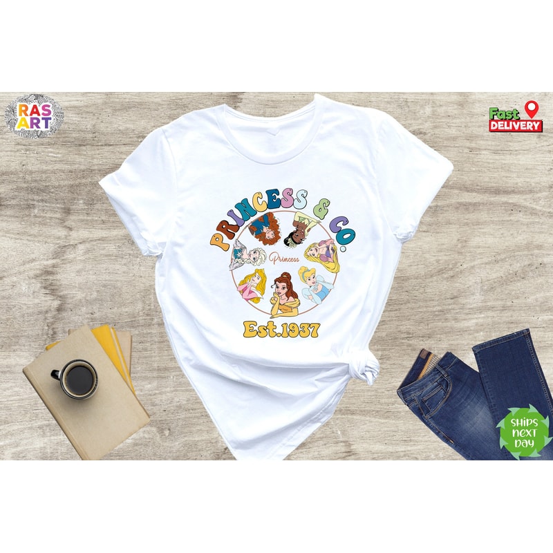 Disney Princess & Co 1937 Shirt, Disney Princess Shirt, Princess Elsa Shirt, Princess Bella Shirt, Princess Merida Shirt, Disney Girl Trip.jpg
