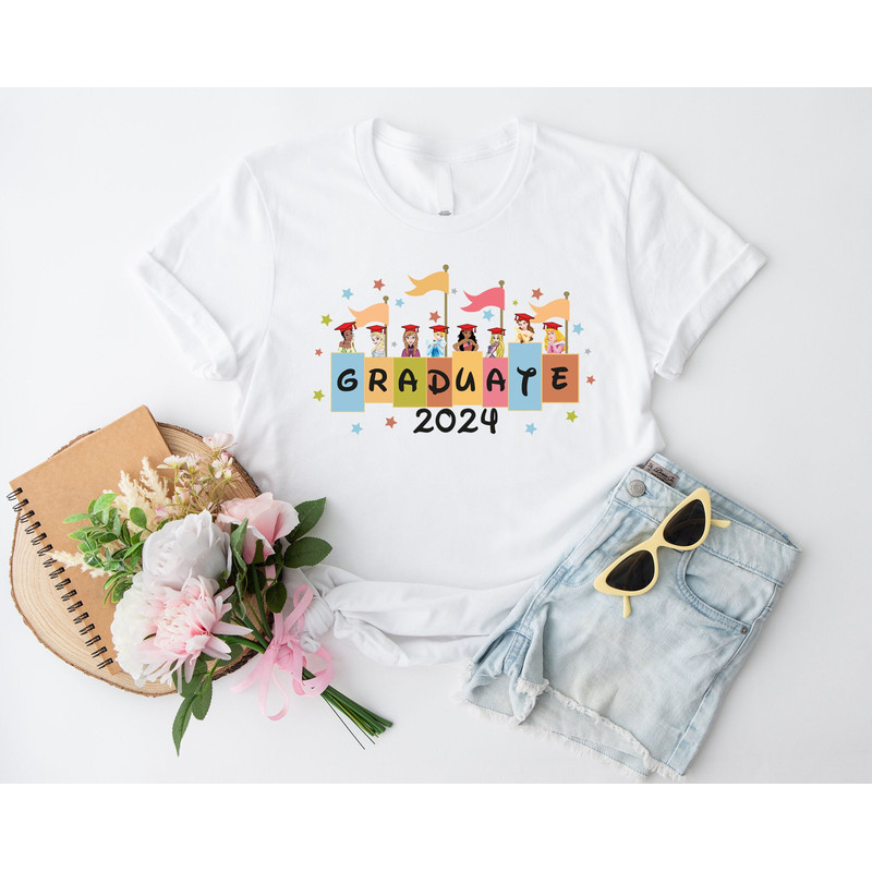 Disney Princess Graduate 2024 T-Shirt, Disney Graduation T-Shirt, Class Of 2024 Shirt, Princess Graduate Shirt, Senior Class Shirt.jpg