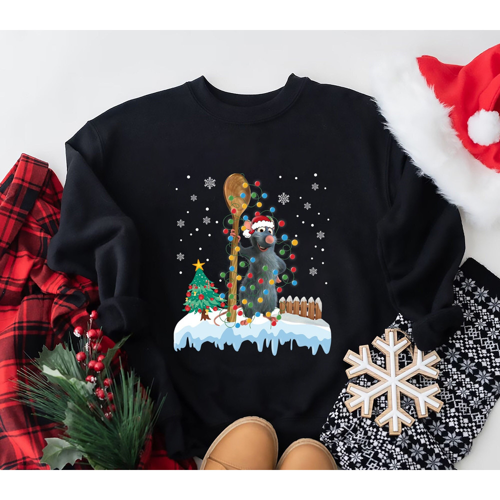 Disney Ratatouille Christmas Sweatshirt, Chef Remy Christmas Shirt, Remy Gusteau's Shirt, Little Chef Remy Tee, Pixar Ratatouille Xmas Shirt.jpg