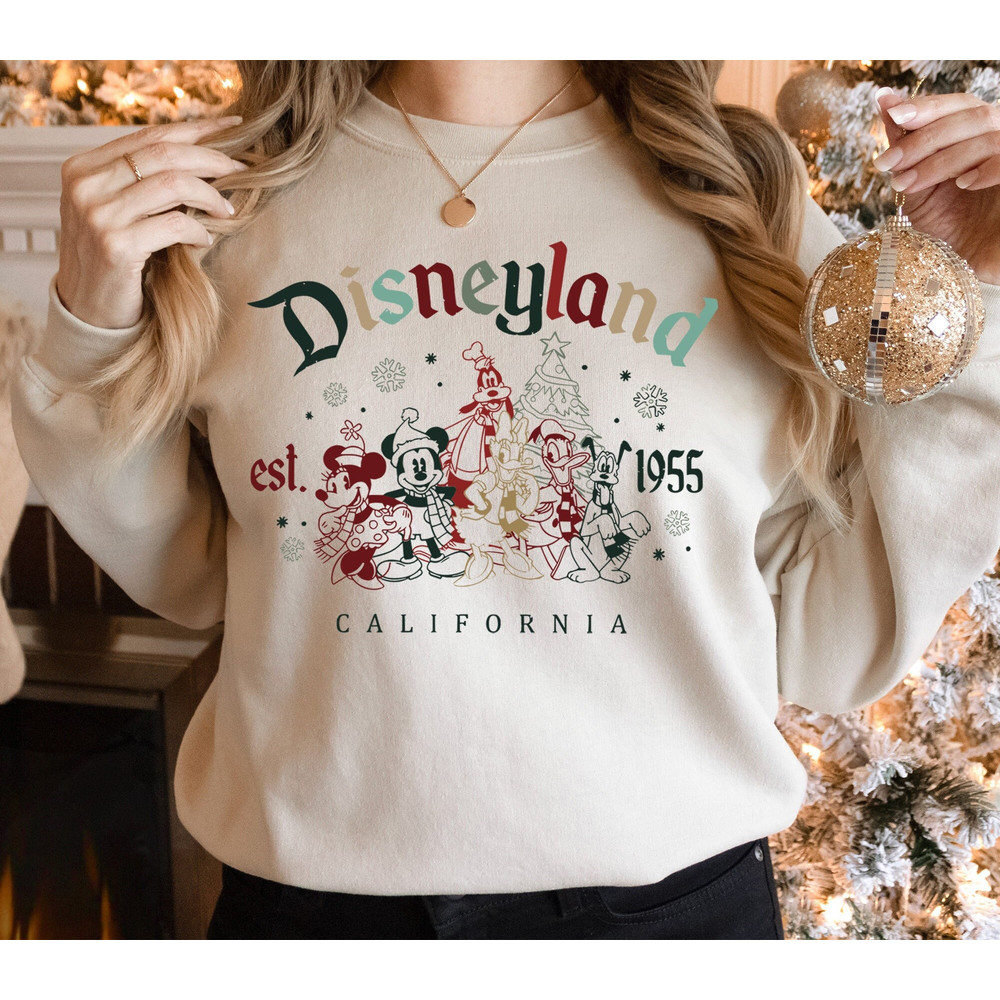 Disneyland Est 1955 California Christmas Sweatshirt, Mickey and Friends Christmas Sweatshirt, Disneyland Xmas Shirt, Christmas Party Shirt 1.jpg