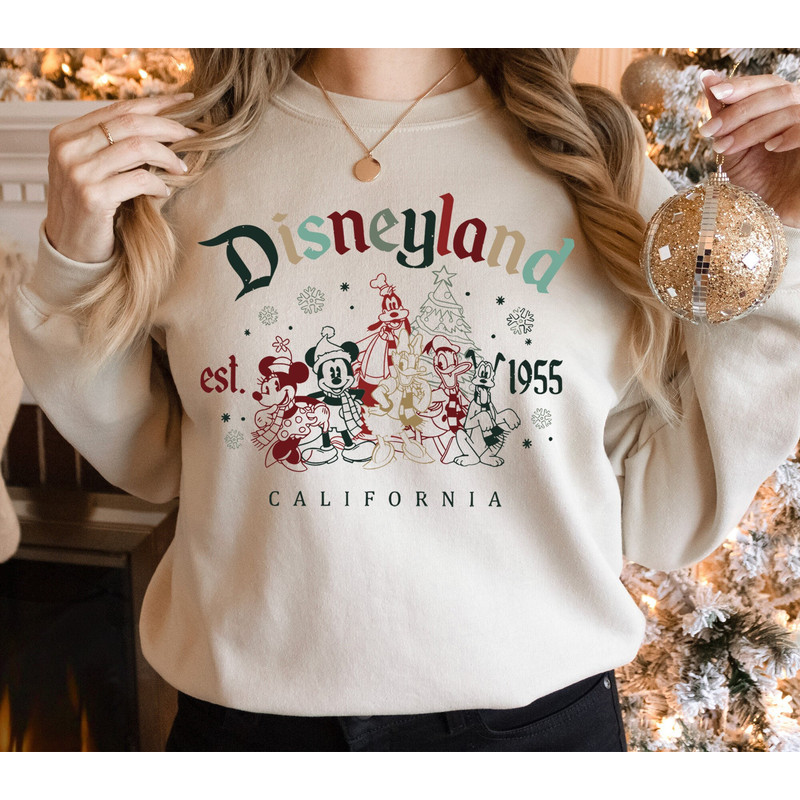 Disneyland Est 1955 California Christmas Sweatshirt, Mickey and Friends Christmas Sweatshirt, Disneyland Xmas Shirt, Christmas Party Shirt 1.jpg