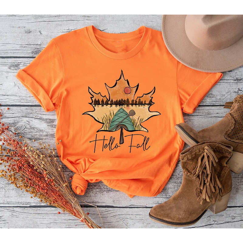 Fall Leaves T-Shirt, Fall Camping Shirt, Thankful Shirt, Hiking Thanksgiving Tees, Fall Season Shirt, Autumn Leaves Shirt, Cozy Season Shirt.jpg