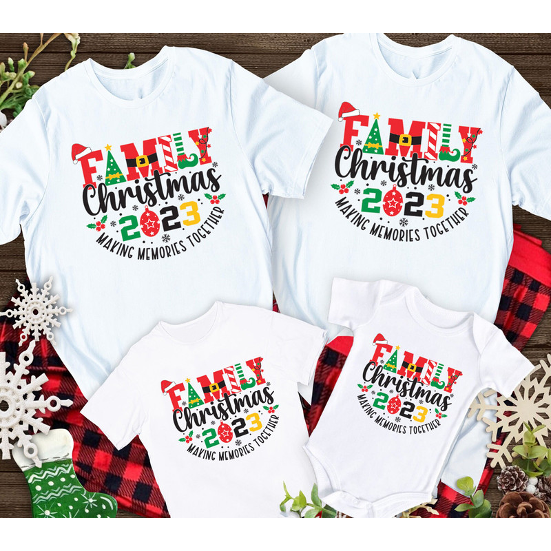 Family Christmas 2023 Making Memories Together T-Shirts, Custom Family Christmas Shirt, Merry Christmas Family Shirt, Christmas Party.jpg