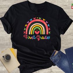 first grade teacher shirt, teacher rainbow shirt, teacher team shirts, first day of school shirt, back to school shirt,