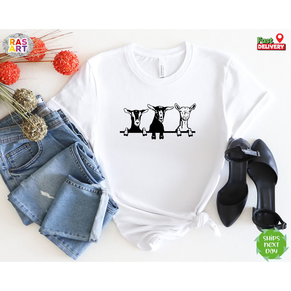 Goats Shirt, Farmer Girl Shirt, Cute Goats Shirt, Funny Goat Kid Shirt, Farm Animal Shirt, Women Shirt Goat, Funny Goat Shirt.jpg