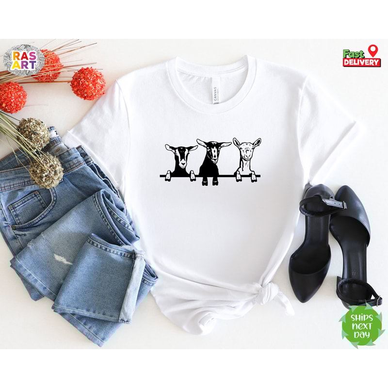 Goats Shirt, Farmer Girl Shirt, Cute Goats Shirt, Funny Goat Kid Shirt, Farm Animal Shirt, Women Shirt Goat, Funny Goat Shirt.jpg