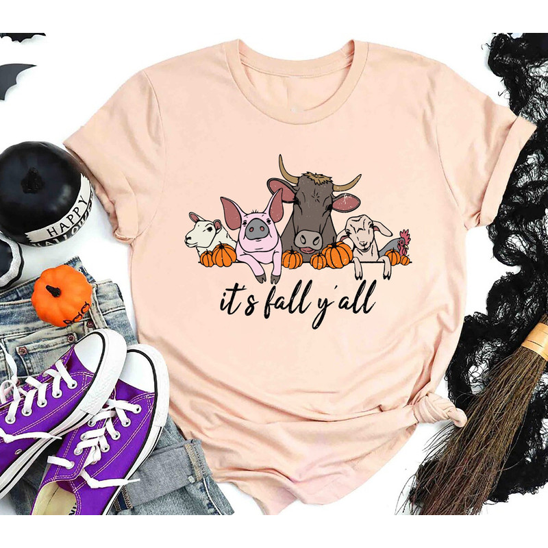 It's Fall Yall T-Shirt, Thanksgiving T-Shirt, Thankful Shirt, Farmer Thanksgiving Shirt, Pumpkin Shirt, Thankful Mom Shirt, Fall Vibes Shirt.jpg