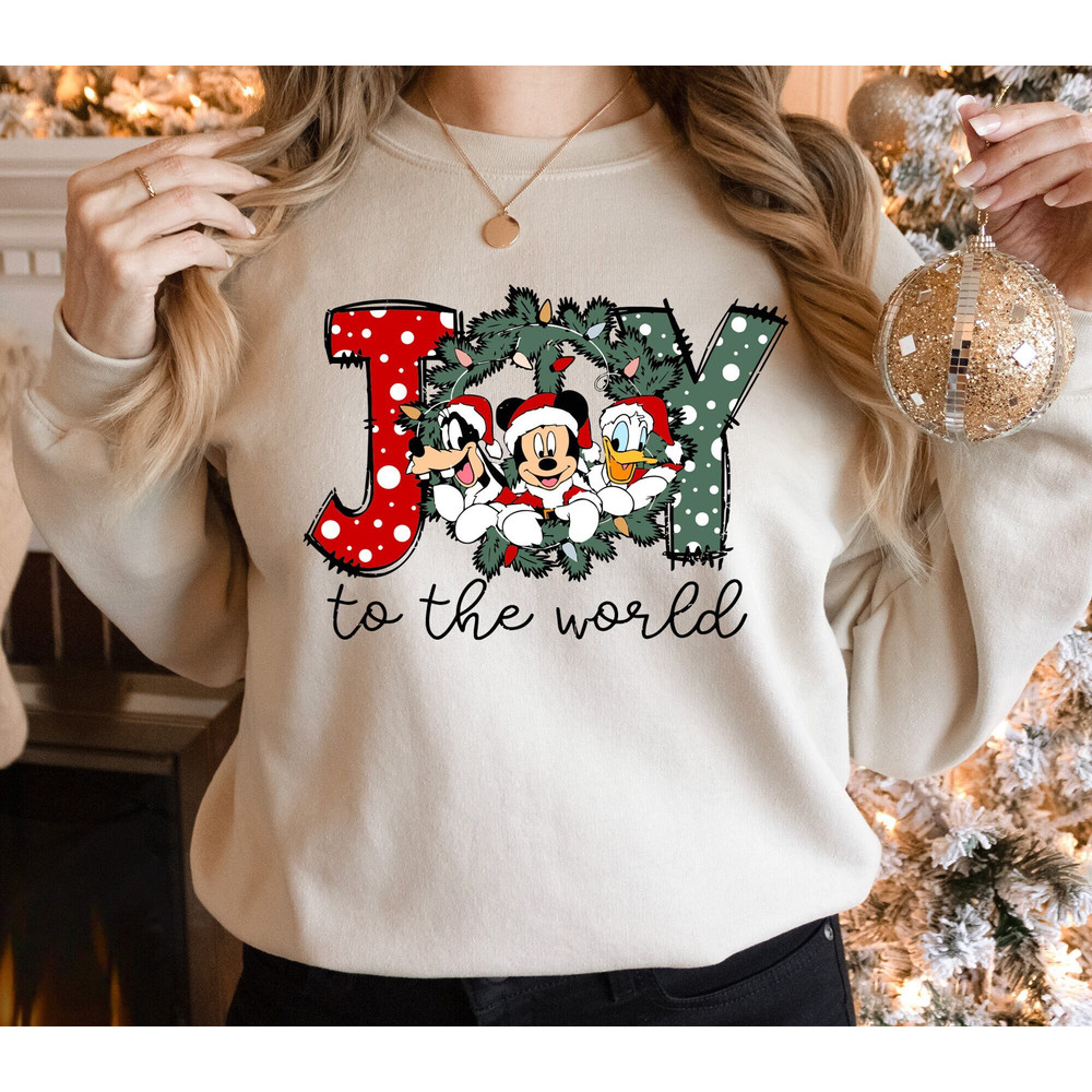 Joy to the World, Disney Christmas Joy Sweat, Mickey Mouse Christmas Shirt, Epcot Xmas Shirt, Disney Holiday Shirt, Disneyland Christmas Tee.jpg